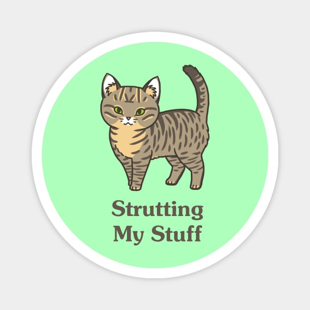Strutting My Stuff Cat Magnet by MonoFishTank